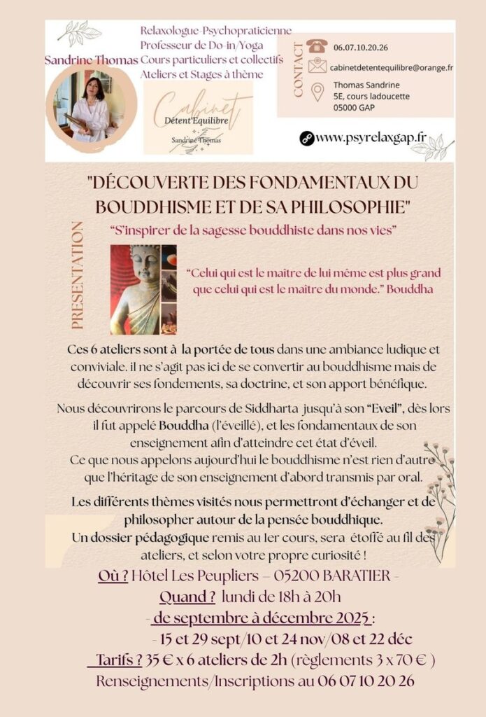 Ateliers fondamentaux du bouddhisme Baratier
